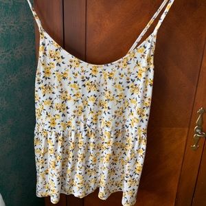 American Eagle Outfitters Yellow Floral Tank